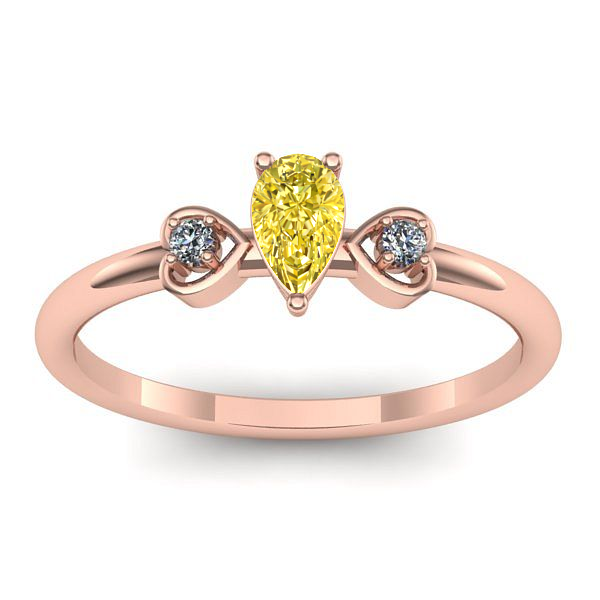 Inel cu safir galben lacrima