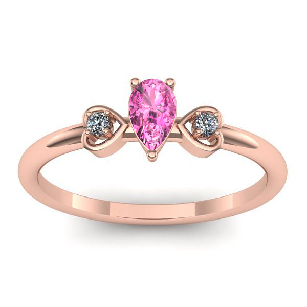 Inel de logodna cu safir roz lacrima