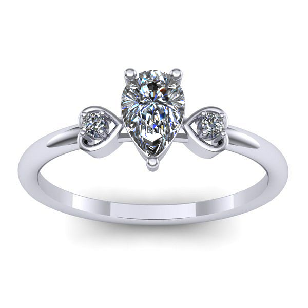 Inel logodna cu safir alb lacrima