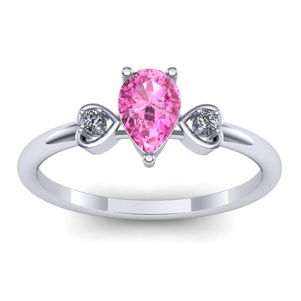 Inel cu safir roz lacrima