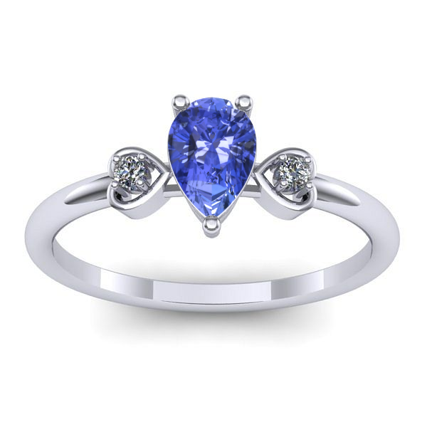 Inel logodna cu tanzanit lacrima