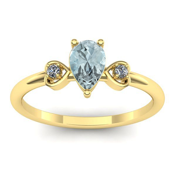 Inel de logodna cu aquamarin lacrima