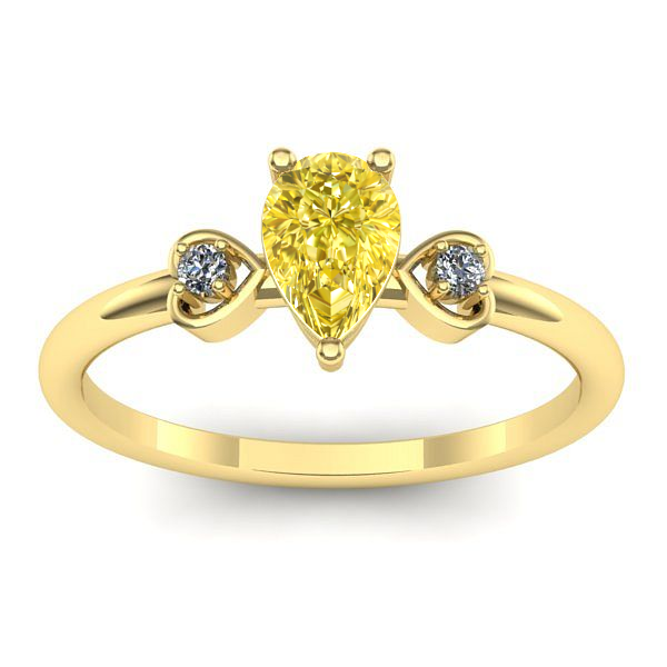 Inel cu safir galben lacrima