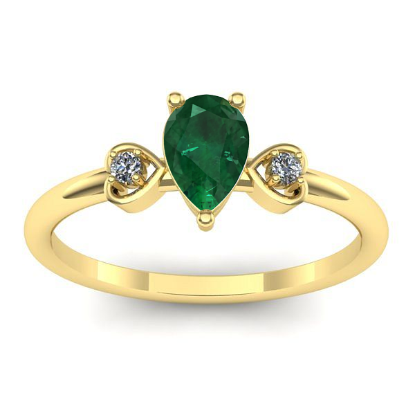 Inel logodna cu smarald lacrima