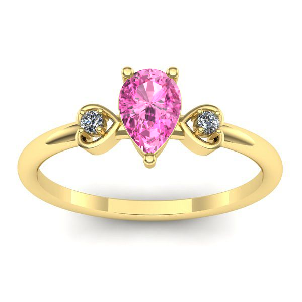Inel de logodna cu safir roz lacrima