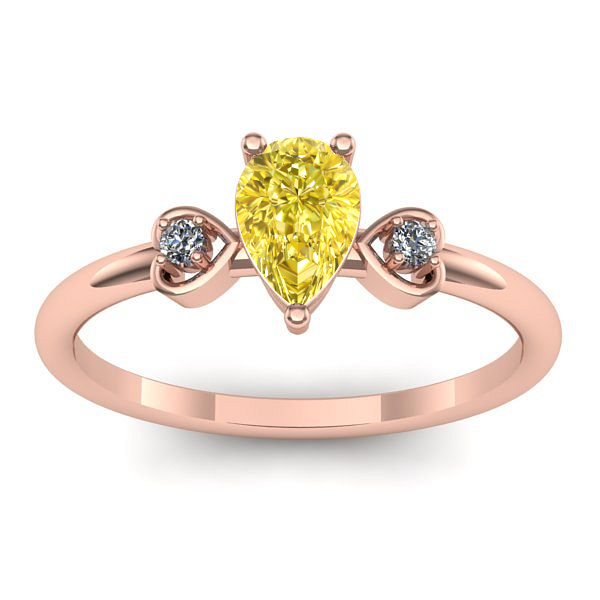 Inel logodna cu safir galben lacrima