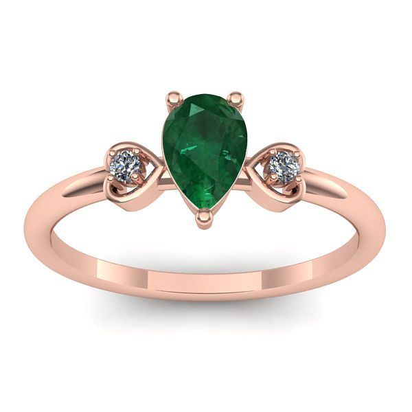 Inel cu smarald lacrima