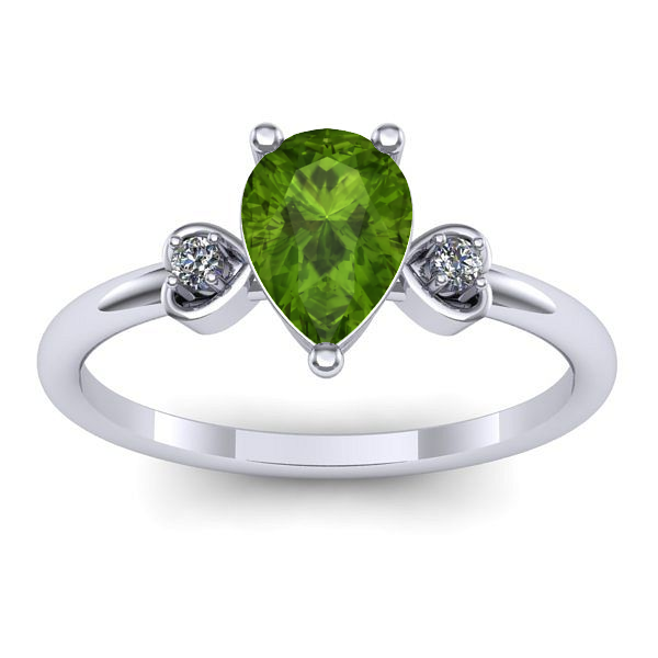 Inel logodna cu peridot lacrima