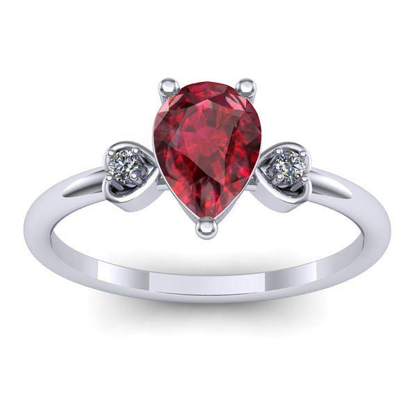 Inel de logodna cu rubin lacrima