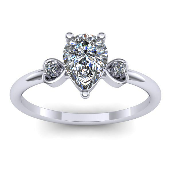 Inel de logodna cu safir alb lacrima