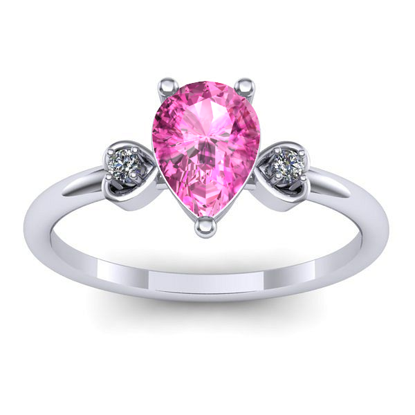 Inel de logodna cu safir roz lacrima