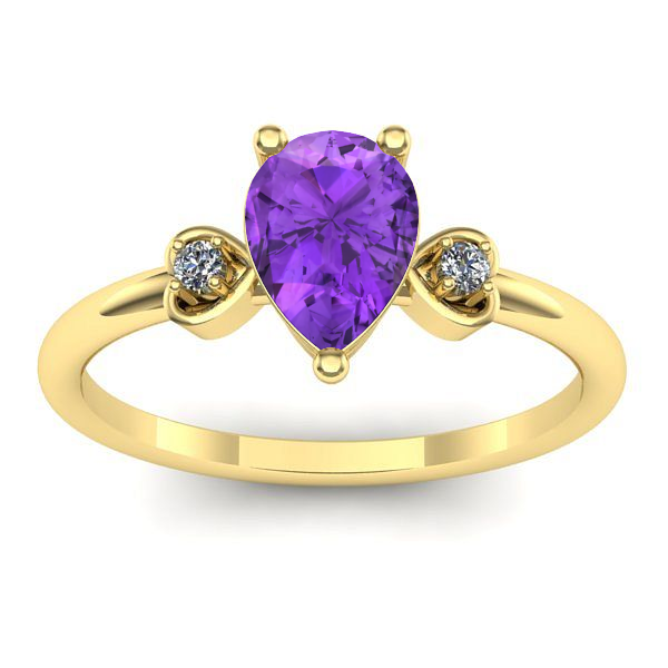 Inel logodna cu ametist lacrima