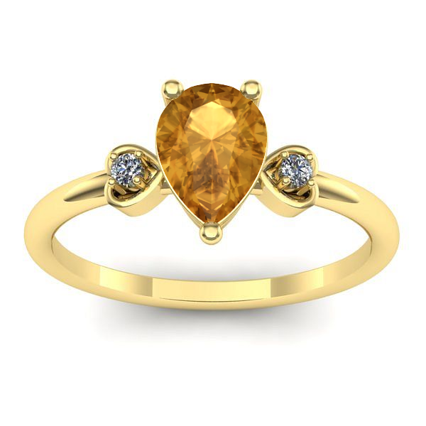 Inel cu citrin lacrima