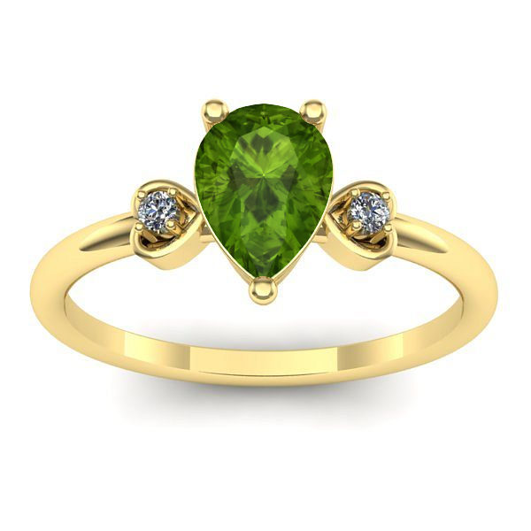 Inel logodna cu peridot lacrima