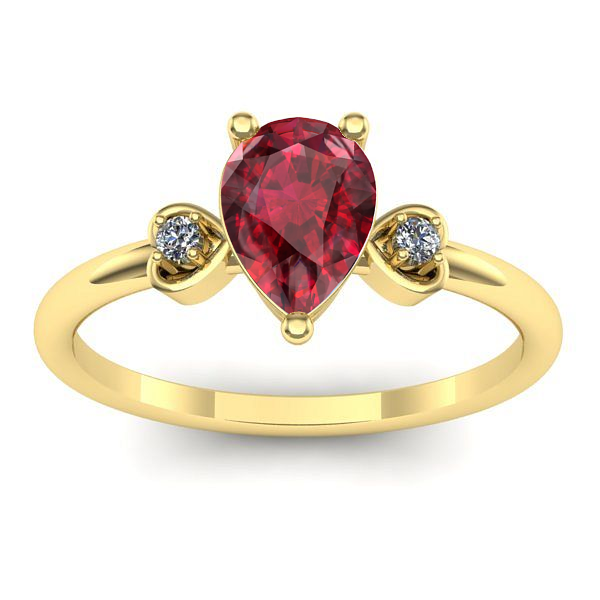 Inel cu rubin lacrima