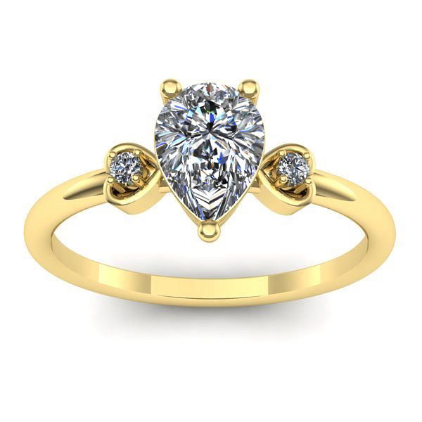 Inel cu safir alb lacrima