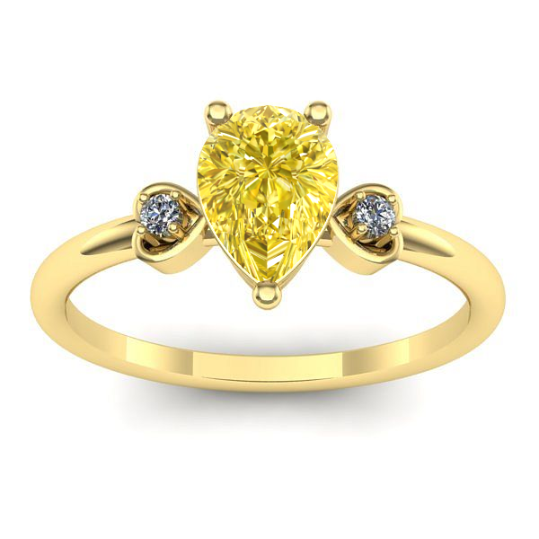 Inel logodna cu safir galben lacrima