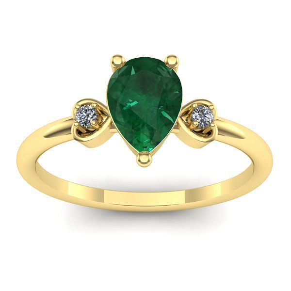 Inel logodna cu smarald lacrima