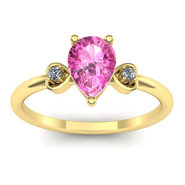 Inel de logodna cu safir roz lacrima