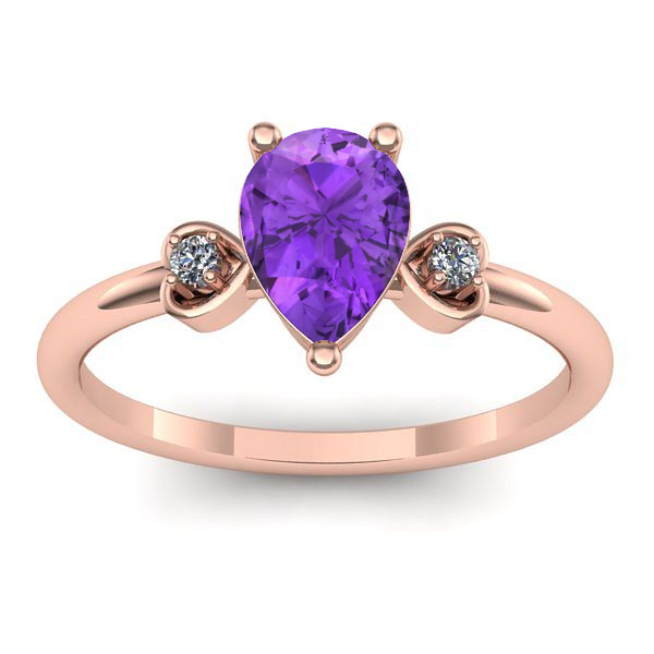Inel de logodna cu ametist lacrima