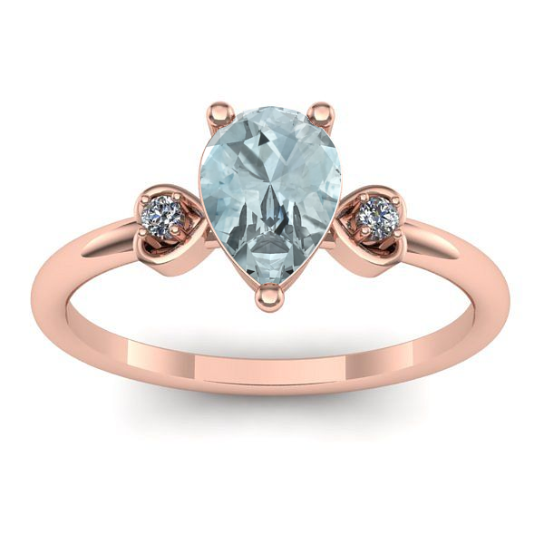 Inel logodna cu aquamarin lacrima
