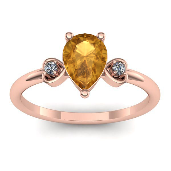 Inel cu citrin lacrima