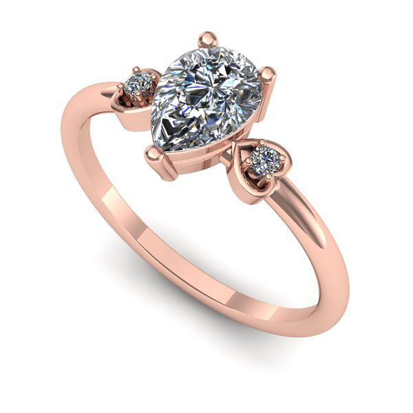 Inel din aur roz cu diamant de laborator