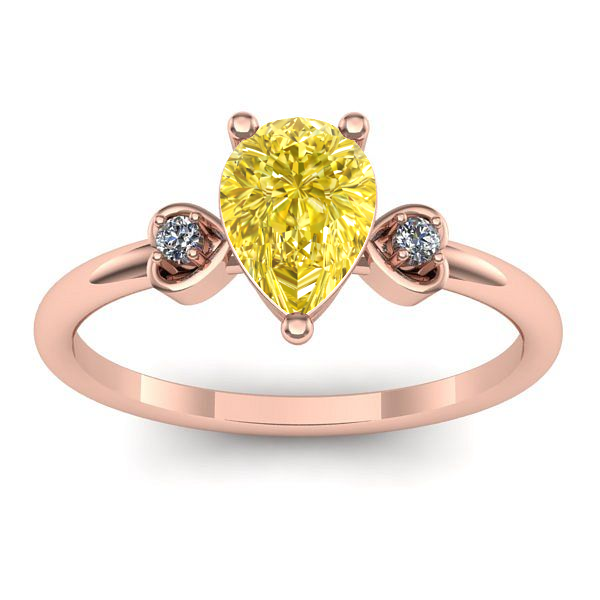 Inel de logodna cu safir galben lacrima