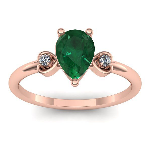 Inel de logodna cu smarald lacrima