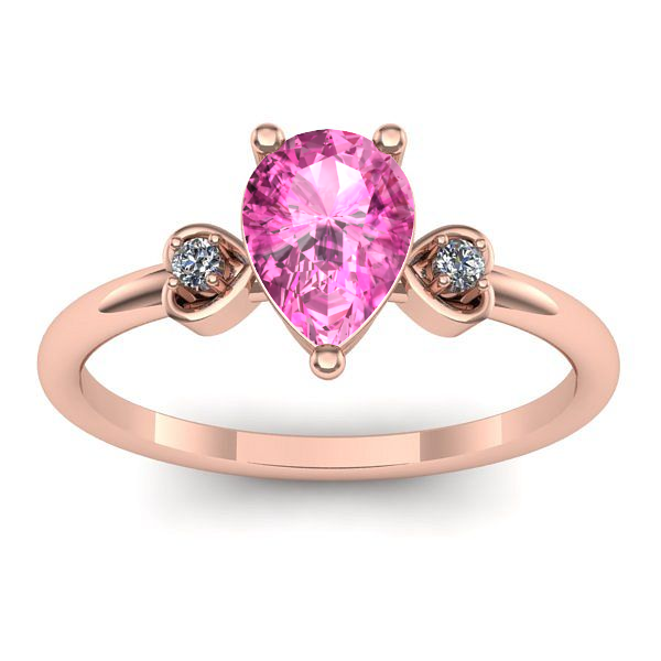 Inel de logodna cu safir roz lacrima