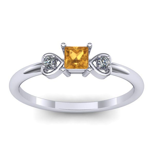 Inel de logodna cu citrin patrat