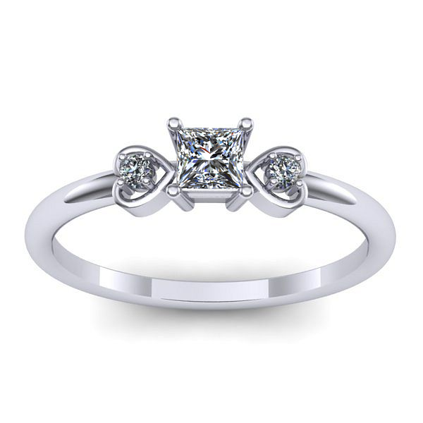 Inel logodna cu diamant patrat