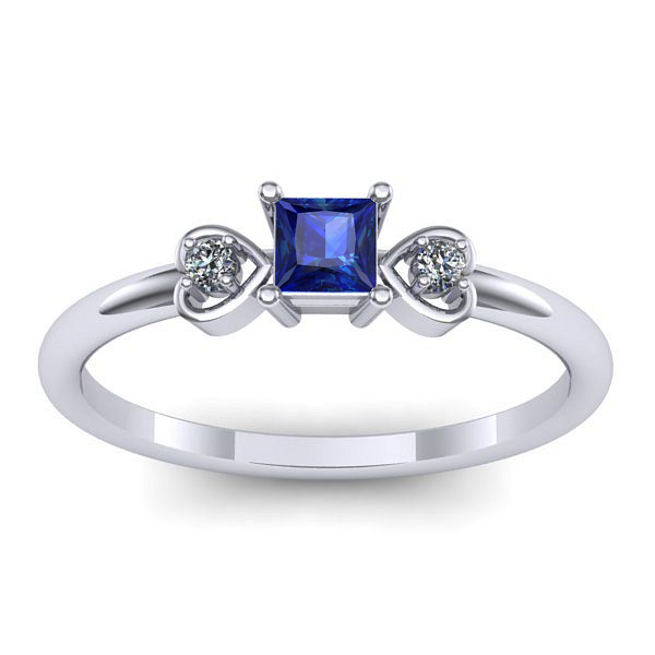 Inel logodna cu safir patrat