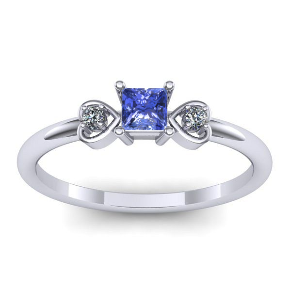 Inel cu tanzanit patrat