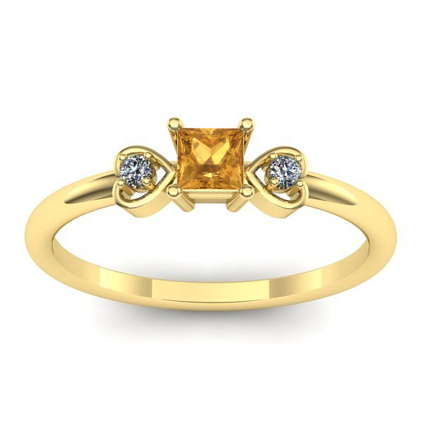 Inel logodna cu citrin patrat