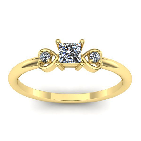 Inel cu diamant patrat