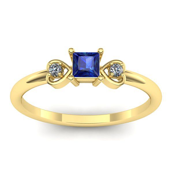 Inel de logodna cu safir patrat