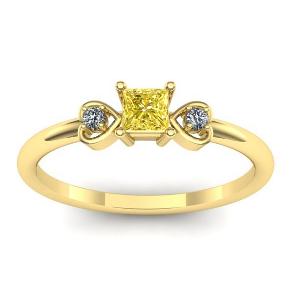 Inel logodna cu safir galben patrat