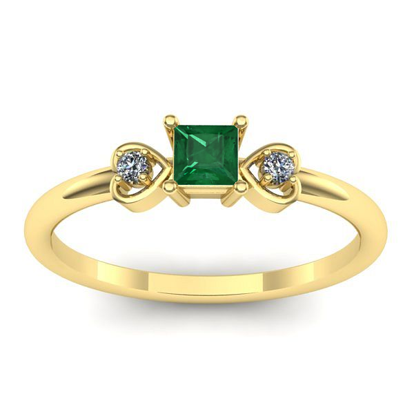 Inel logodna cu smarald patrat