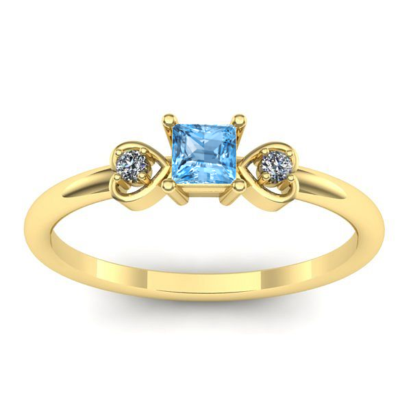 Inel cu topaz blue patrat