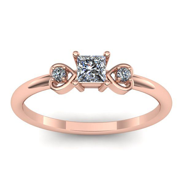 Inel de logodna cu safir alb patrat