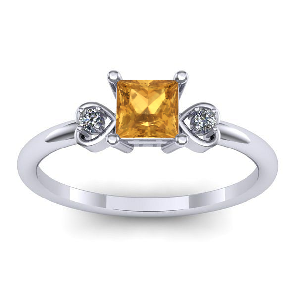 Inel de logodna cu citrin patrat