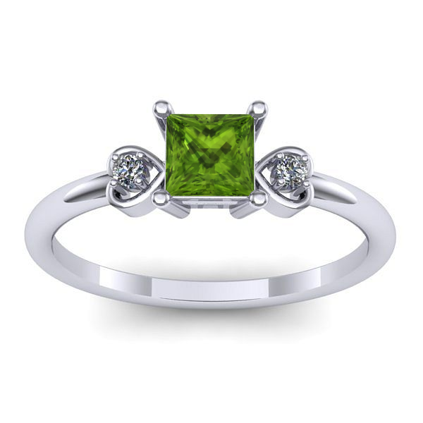 Inel cu peridot patrat