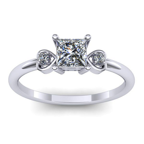 Inel logodna cu safir alb patrat