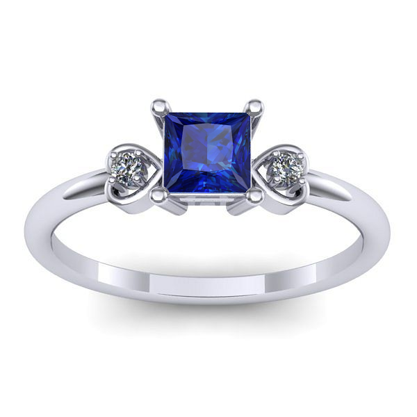 Inel de logodna cu safir patrat