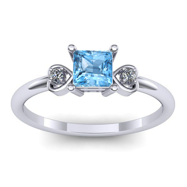 Inel logodna cu topaz blue patrat