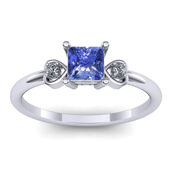 Inel de logodna cu tanzanit patrat