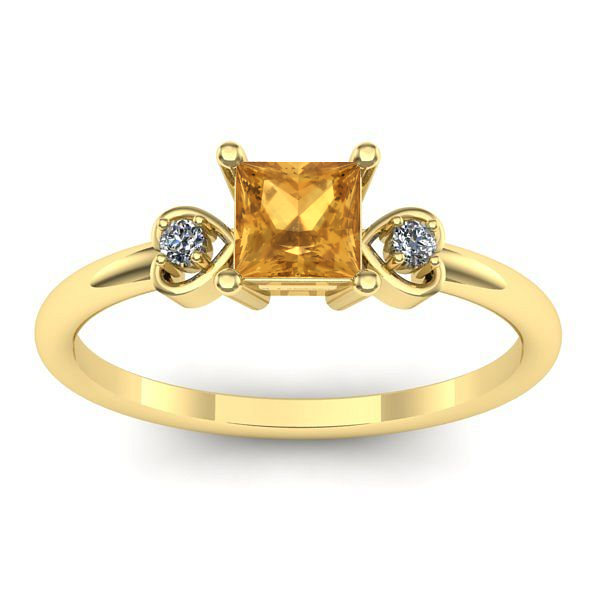 Inel de logodna cu citrin patrat