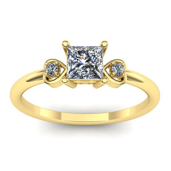 Inel de logodna cu diamant patrat