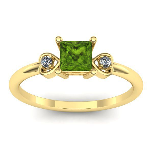 Inel cu peridot patrat